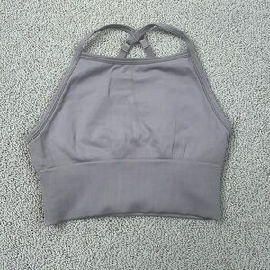 Lululemon Cross Back Strappy Sports Bra Adjustable Straps Womens Gray Workout